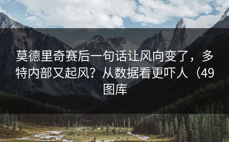 莫德里奇赛后一句话让风向变了，多特内部又起风？从数据看更吓人（49图库